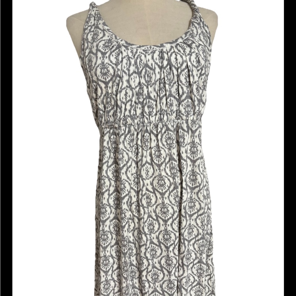 Banana Republic petite Women's PL Aztec Print White Gray Twisted Tank Top - Picture 6 of 10